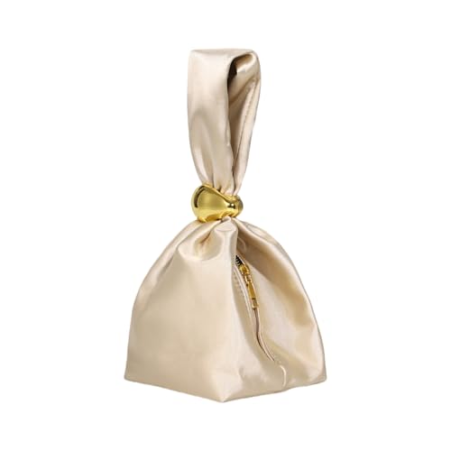 XAGMODSHN Elegante Abendtasche für Hochzeiten, einzigartiges asymmetrisches Reißverschluss-Design und leichte Polyester-Konstruktion, einzigartige Reißverschluss-Abendtasche, champagnerfarben, One von XAGMODSHN
