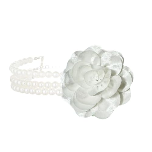 XAGMODSHN Elegante Halskette mit Blumenanhänger, verstellbare Kette für empfindliche Haut, künstliche Perlen, Schmuck für Damen, 30*2.5CM, Kunstperlen XAGMODSHN Elegante Halskette mit Blumenanhänger, verstellbare Kette für empfindliche Haut, künstliche Perlen, Schmuck für Damen, 30*2.5CM, Kunstperlen von XAGMODSHN