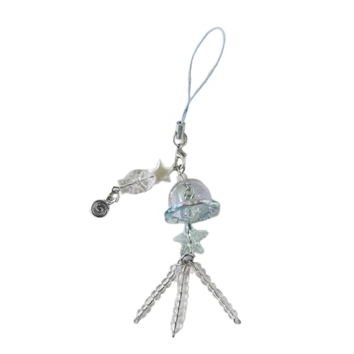 XAGMODSHN Elegantes Quallen Handy Riemen Benutzerfreundlicher Acryl Jellyfish Telefon Hängen Dekoration Zum Accessorizing von XAGMODSHN