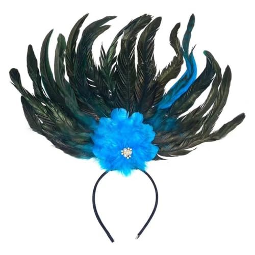XAGMODSHN Gefedertes Haar-Accessoire, bunte Haardekoration, Cosplay, Stirnband, Party-Kopfbedeckung für Hochzeiten und Festivals von XAGMODSHN
