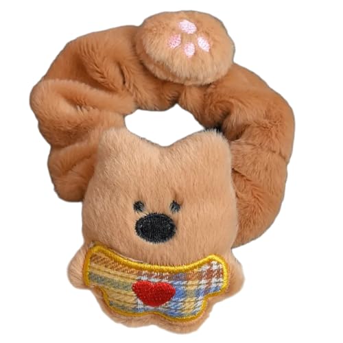 XAGMODSHN Haargummi, Plüsch-Kopfschmuck, lustiger Westie-Cartoon-Tier-Hund, auffällige Requisiten für Kinder, Mädchen, Frauen von XAGMODSHN