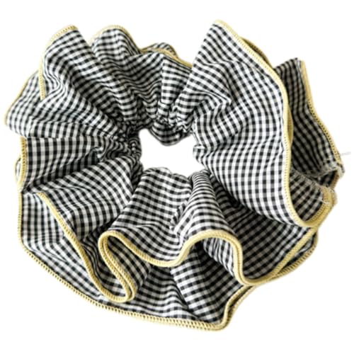 XAGMODSHN Haargummis im Vintage-Stil mit Blumenmuster, gerüscht, für Damen, bequem, elastisch, übergroße Haar-Accessoires von XAGMODSHN