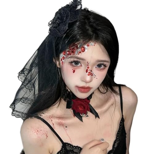 XAGMODSHN Haarnadel mit Spitzenschleier, leicht, bequem, für Damen, Hochzeit, Haarnadel für Kindergeburtstag, Party von XAGMODSHN