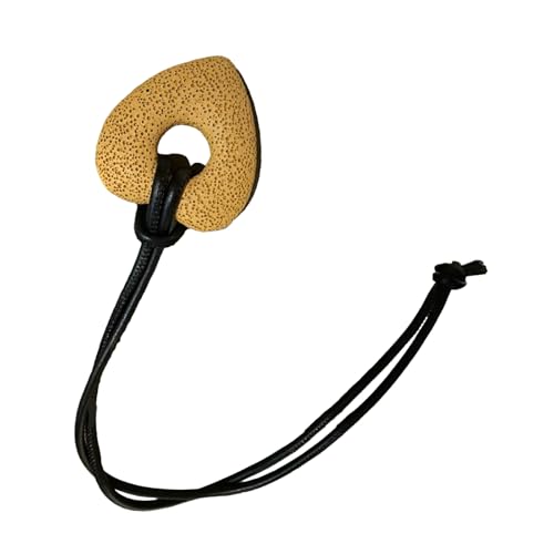 XAGMODSHN Halskette mit Herz-Anhänger aus Vulkanstein mit strukturierten Details, leichte Schlüsselbeinkette für den täglichen Gebrauch, perimeter：85+5CM, Leder von XAGMODSHN