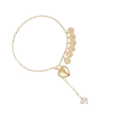 XAGMODSHN Halskette mit Herz-Münzanhänger, modischer Statement-Schmuck, individuelle Legierung, Charm-Halskette für Damen XAGMODSHN Halskette mit Herz-Münzanhänger, modischer Statement-Schmuck, individuelle Legierung, Charm-Halskette für Damen von XAGMODSHN