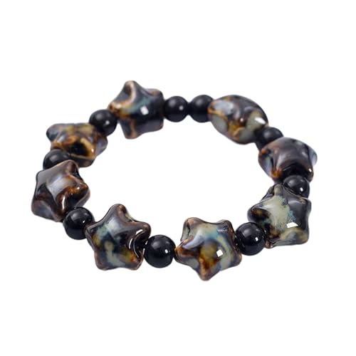 XAGMODSHN Keramikperlen-Armband mit bunten Katzen, handgefertigt, Keramik-Perlenarmband mit bunten Katzen für Damen und T-Shirt XAGMODSHN Keramikperlen-Armband mit bunten Katzen, handgefertigt, Keramik-Perlenarmband mit bunten Katzen für Damen und T-Shirt von XAGMODSHN