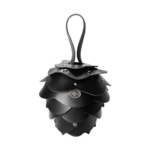 XAGMODSHN Kleine Größe Tinecone Coin Wallet Strong PU Construction Kompakt Tragbarer Stylel Mit Einstellbarem Gürtelclip Modezubehör Retro Compact Coin Wallet PU Leder von XAGMODSHN