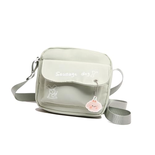 XAGMODSHN Koreanische ästhetische Handytasche, kleine Nylon-Umhängetasche, Geldbörse mit Reißverschluss und Schlüsselanhänger, für den täglichen Gebrauch, Reisen, B, One Size von XAGMODSHN