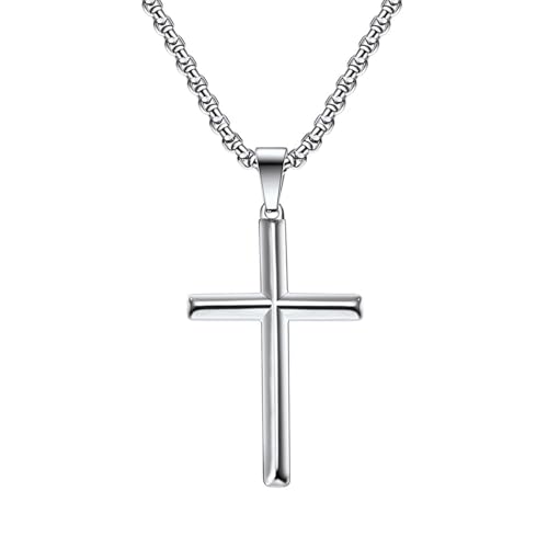 XAGMODSHN Kruzifix-Halskette für Damen und Herren, hypoallergen, verstellbare Länge, religiöse Halskette, bequem zu tragen, Glaubensschmuck, schwarzer Kruzifix-Anhänger, Einheitsgröße, Wie beschrieben von XAGMODSHN