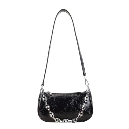 XAGMODSHN Moderne Metallketten Umhängetasche Eleganter PU Crossbody Geldbörse Verstellbarer Gurt Kompakte Achselstoffe Für Den Täglichen Gebrauch Verstellbarer Kettenriemen von XAGMODSHN
