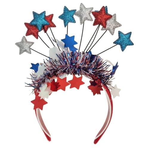 XAGMODSHN Modische Tricolor Star Stirnbänder Glitzer Stirnbänder Weihnachten Party Kopfbedeckung für Partys und den Alltag von XAGMODSHN