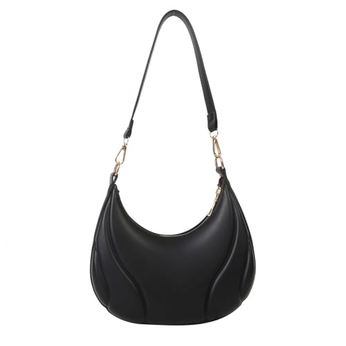 XAGMODSHN Modische Umhängetasche, elegante PU-Leder-Unterarm-Geldbörse für Damen, modische und stilvolle Arbeitshandtasche, Büro-Geldbörse, lässig, Einkaufstasche, Schwarz , One Size von XAGMODSHN