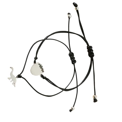XAGMODSHN Passende Armbänder mit Dinosaurier-Eiern, symbolisieren Wachstum und Bindung für Muttertag, 15-28cm, Edelstahl von XAGMODSHN