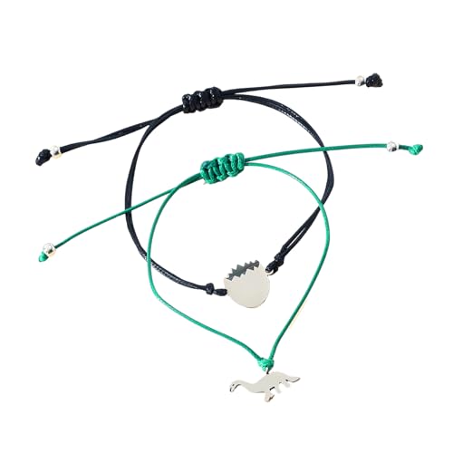 XAGMODSHN Passende Armbänder mit Dinosaurier-Eiern, symbolisieren Wachstum und Bindung für Muttertag, 15-28cm, Edelstahl von XAGMODSHN