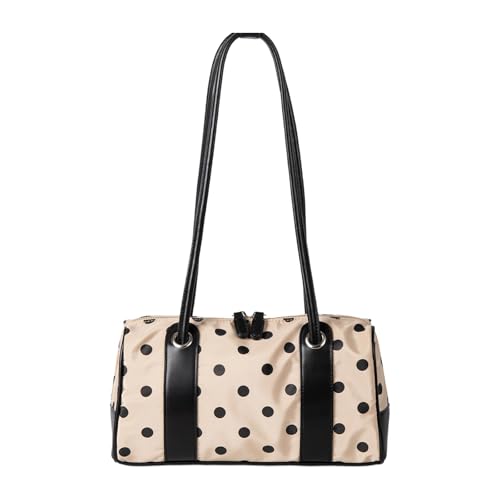 XAGMODSHN Praktische Damen-Umhängetasche, mehrere Tragemöglichkeiten, reißfestes Nylon, kompakt, aber geräumig, unverzichtbarer Organizer, gepunktete Schultertasche für Frauen, aprikose, One Size von XAGMODSHN