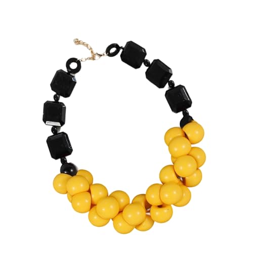 XAGMODSHN Schichtharzperlen Halskette Handgefertigt Schmuck Tragbare Ethnische Designs Für Alltägliche Verschleiß Schicht Perlen Halskette von XAGMODSHN