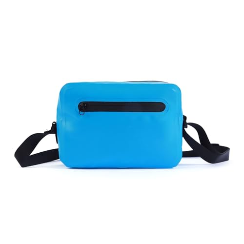 XAGMODSHN Schlichte Umhängetasche mit verstellbarem Riemen, wasserabweisend, Reise-PVC-Umhängetasche für den Außenbereich, PVC, einfache Schultertasche, wasserabweisend, klein zum Wandern, himmelblau von XAGMODSHN
