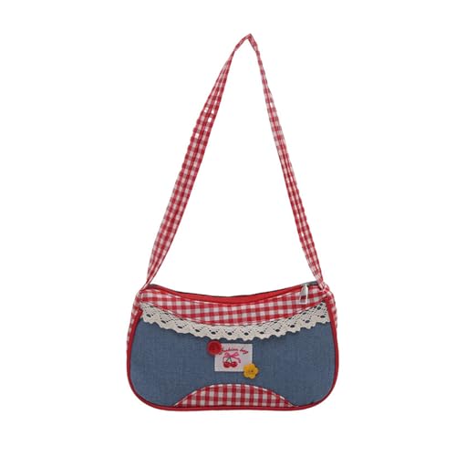 XAGMODSHN Stilvolle Jeans Umhängetasche Für Frauen Leichte Achselgrundstücke Mit Reißverschlüssen Verschluss Achselgrundstück Tägliche Essentielle Freizeitjeans Handtasche Frauen von XAGMODSHN