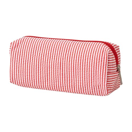 XAGMODSHN Striped Bleistiftkoffer Großer Kapazitätsstift Organizer Polyester Stiftbeutel Reißverschluss Reisekosmetikbeutel Für Schulbüro Großer Kapazitätsbleistiftbeutel von XAGMODSHN
