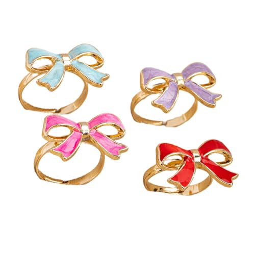 XAGMODSHN Stylish Oil Tropf Bowknot Design Ringe Glänzende Oberflächen Legierungsschmuck Für Party Hochzeit Alltag Gebrauch Luxuriöser Inspirierter Bogenknotenring von XAGMODSHN