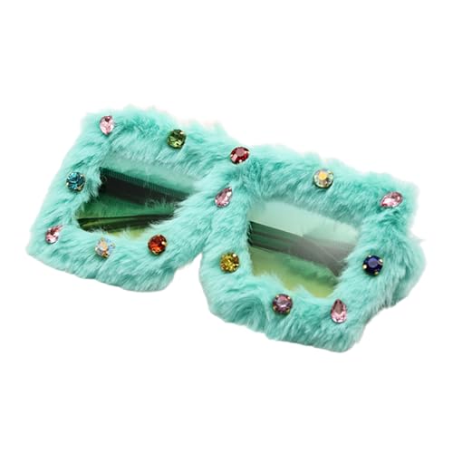 XAGMODSHN Übergroße Farbtöne Für Geburtstagsmädchen Vintage Shades Objektiv Hip Hop Leichter Pelziger Rahmen Kristallfarbener Linsen Trendy Hochzeitssungbrille Mit Kristall von XAGMODSHN