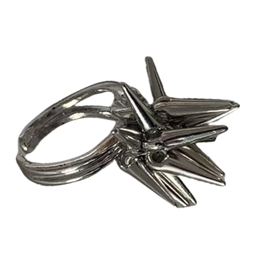 XAGMODSHN Unregelmäßige Randstile Metallringe Statement Tassels Metallringe Einstellbare Ringe Charme Für Charakteristische Stilliebhaber von XAGMODSHN
