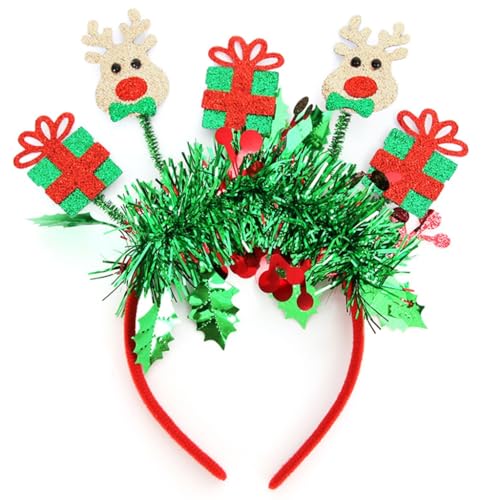 XAGMODSHN Weihnachts-Kopfschmuck, Urlaubskostüm, buntes Stirnband mit Cartoon-Glocken und Socke für Partys von XAGMODSHN