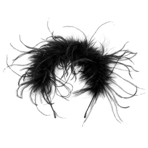 XAGMODSHN Weißes gefiedertes Haarband, leicht, tragbar, modisches Accessoire für Weihnachten, Festivals, Partys und Hochzeiten von XAGMODSHN