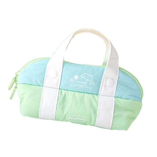 XANHOY Federmäppchen mit großem Fassungsvermögen, einfache Schreibwaren-Tasche, weiche Stiftebeutel, Schreibtisch-Organizer für Studenten, blau/grün, 225*105 mm von XANHOY