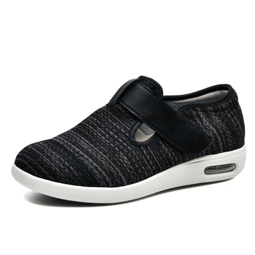 XAOLPLH Damen Diabetiker Schuhe Extra Weit Freizeit Verbandsschuhe Hallux Valgus Hausschuhe Verstellbare Orthopädische Geschwollene Arthritis Schuhe Gesundheitsschuh für Senioren,38 von XAOLPLH
