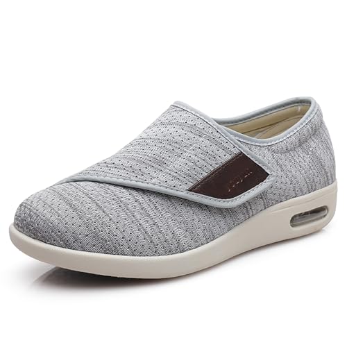 XAOLPLH Damen Diabetiker Schuhe Extra Weit Freizeit Verbandsschuhe Hallux Valgus Hausschuhe Verstellbare Orthopädische Geschwollene Arthritis Schuhe Gesundheitsschuh für Senioren von XAOLPLH