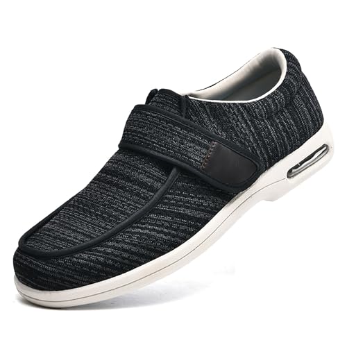 XAOLPLH Diabetiker Schuhe Herren Gesundheitsschuhe Diabetiker Hausschuh Herren Damen Extra Weit Klettverschluss Senioren Schuhe Für Geschwollene Füße Breite Füße Orthopädische Schuh,37.5 von XAOLPLH
