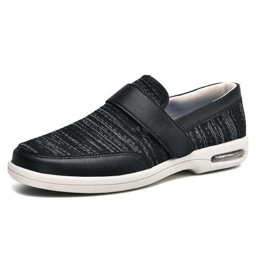 XAOLPLH Diabetikerschuhe Hoher Spann Hausschuhe Extra Weit Herren Herrenschuhe Senioren Hausschuhe Rutschfest Senioren Leicht, rutschfest Und Bequem,43 von XAOLPLH