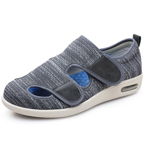 XAOLPLH Diabetikerschuhe Hoher Spann Hausschuhe Extra Weit Herren Herrenschuhe Senioren Hausschuhe Rutschfest Senioren Leicht, rutschfest Und Bequem von XAOLPLH