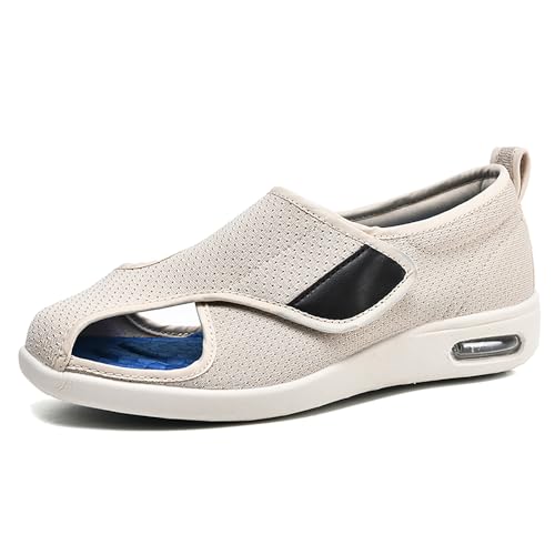 XAOLPLH Hallux Valgus Schuhe orthopädische Diabetiker Wanderschuhe Extrabreite Orthopädische Komfort Hausschuhe Verstellbar rutschfeste Slipper,37.5 von XAOLPLH