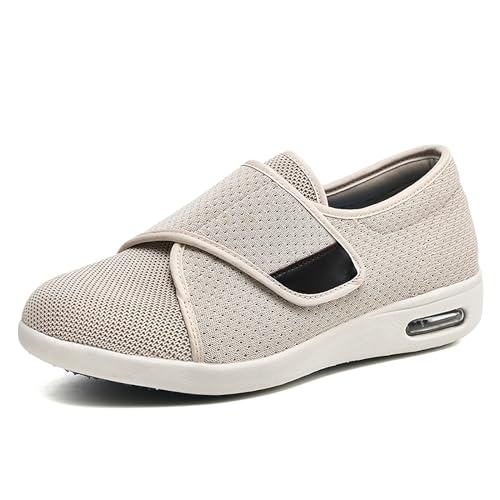 XAOLPLH Herren Diabetiker Hausschuhe, Verstellbar rutschfeste Open Toe Slipper, Extra Breite Diabetiker Schuhe, Arthritis Ödem geschwollene Füße Schuhe Pantoffeln,39 von XAOLPLH