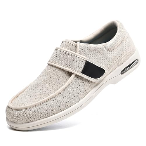 XAOLPLH Herren Diabetiker Hausschuhe, Verstellbar rutschfeste Open Toe Slipper, Extra Breite Diabetiker Schuhe, Arthritis Ödem geschwollene Füße Schuhe Pantoffeln,40.5 von XAOLPLH