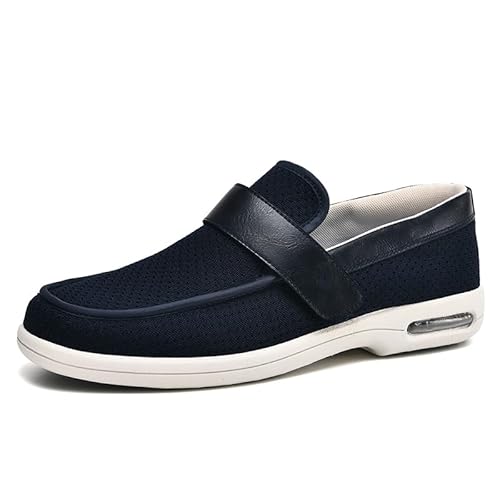 XAOLPLH Orthopädischer Schuh Herren, Breite Füße Herren Senioren Schuhe, Erweiterte Breiten Gesundheitsschuhe Schuhe, Extra Weite Einstellbar Walking Schuhe,44.5 von XAOLPLH