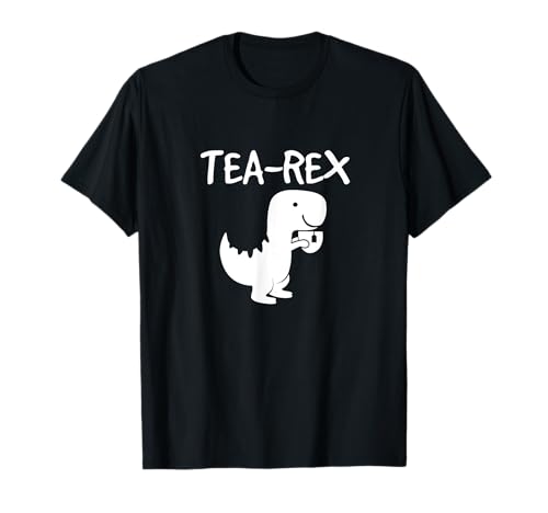 Tea-Rex Design Trinkender Tyrannosaurus Dinosaurier Scherzspaß T-Shirt von Designliebhaber Dinosaurier Dino Geschenke