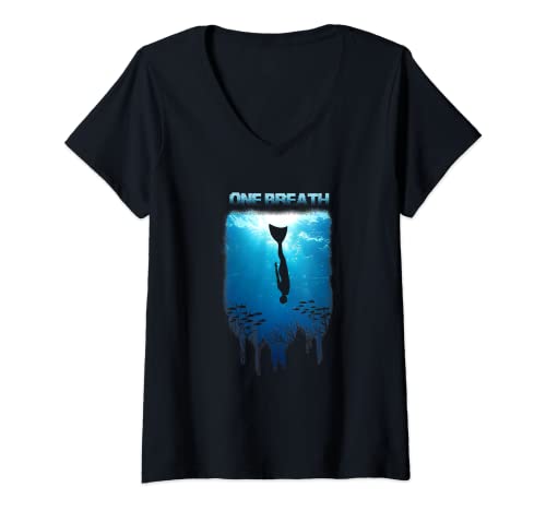Damen Monoflosse Monoflosse Tauchflosse Freitauchen Apnoe Spearfishing T-Shirt mit V-Ausschnitt Damen Monoflosse Monoflosse Tauchflosse Freitauchen Apnoe Spearfishing T-Shirt mit V-Ausschnitt von XASTY Scuba Diving Freediving Apnea Dive