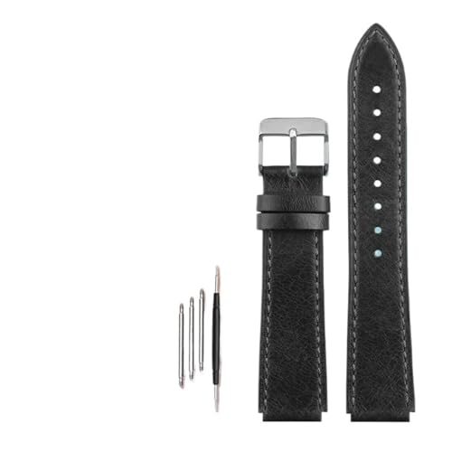 XAXTGBHL Passend for Casio Fit For G-Shock AE-1200WH/1300/1000/A159 A158 A168 Edelstahlschnalle Lederarmband Herren Retro Armband(Black-steel buckle) von XAXTGBHL