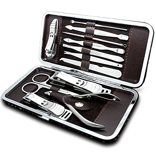 Set Maniküre - Pediküre - Pflegeset, 12-teilig Reise Set, Nagelknipser Set - Edelstahl, Nagelpflege, Fußpflege, Hautpflege, Männer und Frauen von XAiOX Set Maniküre - Pediküre - Pflegeset, 12-teilig Reise Set, Nagelknipser Set - Edelstahl, Nagelpflege, Fußpflege, Hautpflege, Männer und Frauen von XAiOX von XAiOX