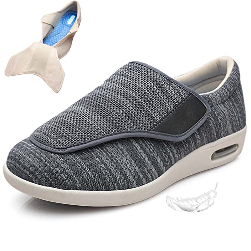 Damen-Wanderschuhe Mit Fußgewölbeunterstützung, Diabetische Ödeme, Plantarfasziitis, Arthritis, Geschwollene Füße, Mast Und Erweiterung, Schuhe Für Ältere Menschen, Herren, 12,5 (Dunkelgrau, Herren, von XAoSCd