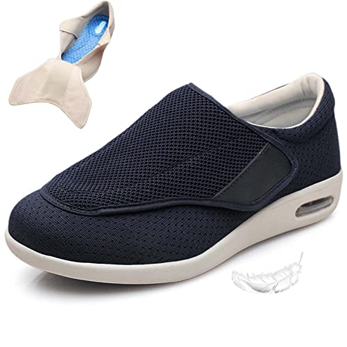 Damen-Wanderschuhe Mit Fußgewölbeunterstützung, Diabetische Ödeme, Plantarfasziitis, Arthritis, Geschwollene Füße, Mast Und Erweiterung, Schuhe Für Ältere Menschen, Herren 12,5 (Blau, Herren 11,5/Dam von XAoSCd