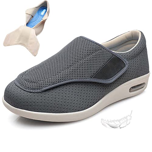 Damen-Wanderschuhe Mit Fußgewölbeunterstützung, Diabetische Ödeme, Plantarfasziitis, Arthritis, Geschwollene Füße, Mast Und Erweiterung, Schuhe Für Ältere Menschen, Herren 12,5 (Grau A, Herren 7,5/Da von XAoSCd