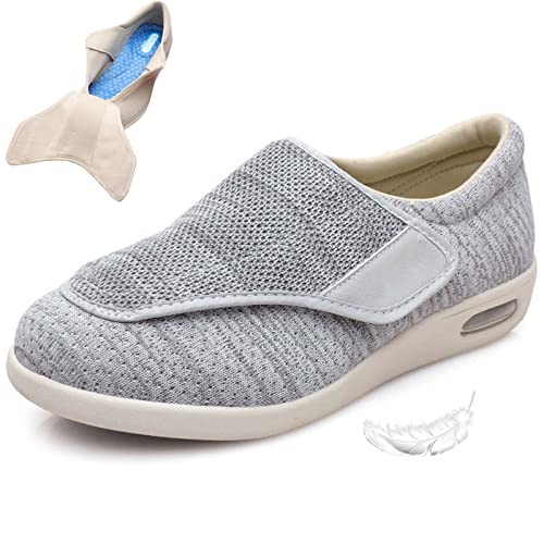 Damen-Wanderschuhe Mit Fußgewölbeunterstützung, Diabetische Ödeme, Plantarfasziitis, Arthritis, Geschwollene Füße, Mast Und Erweiterung, Schuhe Für Ältere Menschen, Herren 12,5 (Hellgrau, Herren 7,5/ von XAoSCd