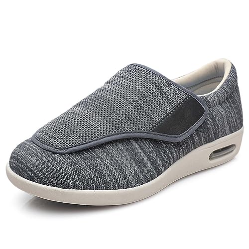 Diabetikerschuhe Für Damen Und Herren, Rutschfeste, Leichte Sneakers Mit Klassischem Luftkissen Für Diabetische Ödeme Und Plantarfasziitis, Herren 39/Damen 40 (Schwarz-Grau, Herren 41/Damen 42) von XAoSCd