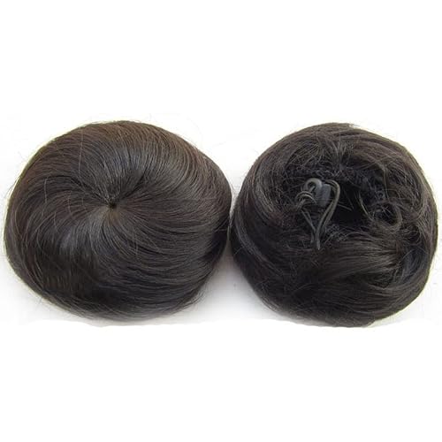 Haargummis Für Damen, Haarknoten, Pferdeschwanz-Haarteil Mit Kordelzug, Chignon-Clip Zum Einclipsen, Haarteile, Synthetische Glatte Haar-Chignon-Extensions Für Frauen, Dutt-Haar (#2) von XAoSCd