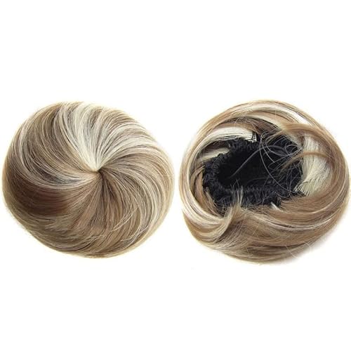 Haargummis Für Damen, Haarknoten, Pferdeschwanz-Haarteil Mit Kordelzug, Chignon-Clip Zum Einclipsen, Haarteile, Synthetische Glatte Haar-Chignon-Extensions Für Frauen, Dutt-Haar (9Ah613) von XAoSCd
