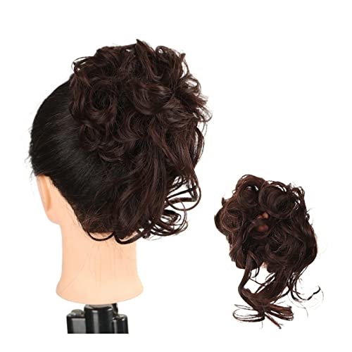 Haarteil-Verlängerung Im Dutt-Stil, Lang, Unordentlich, Lockig, Chignon-Haarteile Mit Gummiband, Lockiges Haar, Kunsthaar-Dutt, Chignon-Haargummis Für Frauen, Dutt-Verlängerung (5) von XAoSCd